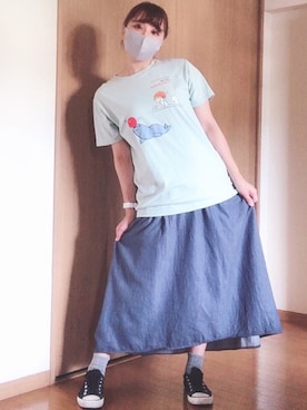 「in the groove（インザグルーヴ）のアイテム」を使った、KEROさん（レディース・160cm）の夏コーディネート