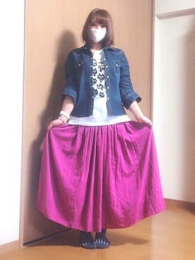 「Lee（リー）のアイテム（シャツ/ブラウス）」を使った、KEROさん（レディース・160cm）の夏コーディネート
