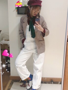 「MONKI（モンキ）のアイテム（テーラードジャケット）」を使った、Bewinnnさん（レディース・165cm）の秋コーディネート