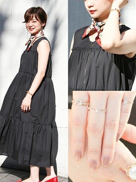 「cui-cui（キュイキュイ）のアイテム（アクセサリー）」を使った、cui-cuiさん（レディース・160cm）の夏コーディネート