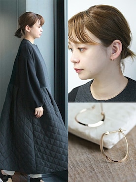 「cui-cui（キュイキュイ）のアイテム（ピアス（両耳用））」を使った、cui-cuiさん（レディース・160cm）の春コーディネート