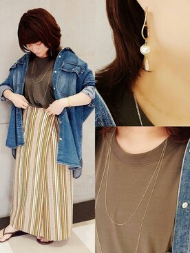 「cui-cui（キュイキュイ）のアイテム（アクセサリー）」を使った、cui-cuiさん（レディース・160cm）の春コーディネート