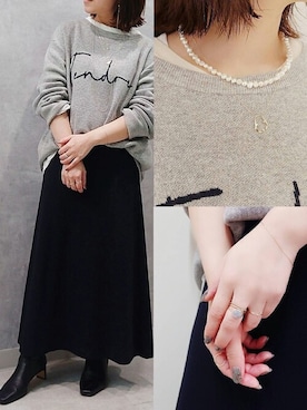 「cui-cui（キュイキュイ）のアイテム（アクセサリー）」を使った、cui-cuiさん（レディース・160cm）の冬コーディネート