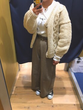 「CONVERSE（コンバース）のconverse（コンバース） ALL STAR OX（オールスターOX）（スニーカー）」を使った、chamaさん（レディース・152cm）の秋コーディネート