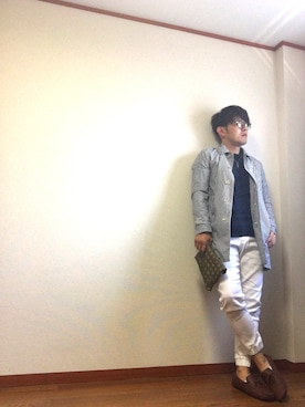 「アイテム（ステンカラーコート）」を使った、まつむしさん（メンズ・172cm・30代）の春コーディネート