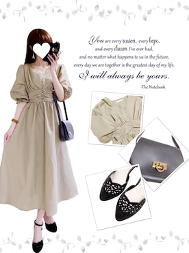 「fifth（フィフス）のウエストギャザーロングワンピース（ワンピース）」を使った、ロコンさん（レディース・170cm）の春コーディネート