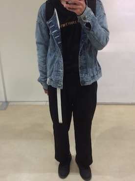 「SHAREEF（シャリーフ）のアイテム（デニムジャケット）」を使った、まおさん（メンズ・170cm）の春コーディネート