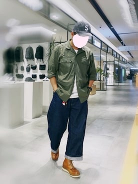 「MUJI」｜「アイテム（ブーツ）」を使った、S.L さん（メンズ・168cm）の春コーディネート