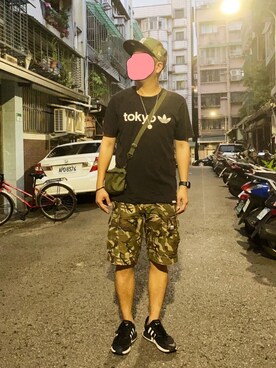 「White Mountaineering」｜「アイテム（キャップ）」を使った、S.L さん（メンズ・168cm）の秋コーディネート