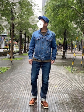 「EDWIN」｜「アイテム（デニムジャケット）」を使った、S.L さん（メンズ・168cm）の秋コーディネート