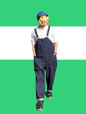 「working style」｜「アイテム（オールインワン・サロペット）」を使った、S.L さん（メンズ・168cm）の秋コーディネート