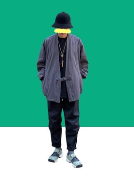 「GOOPiMADE」｜「アイテム（ノーカラージャケット）」を使った、S.L さん（メンズ・168cm）の春コーディネート