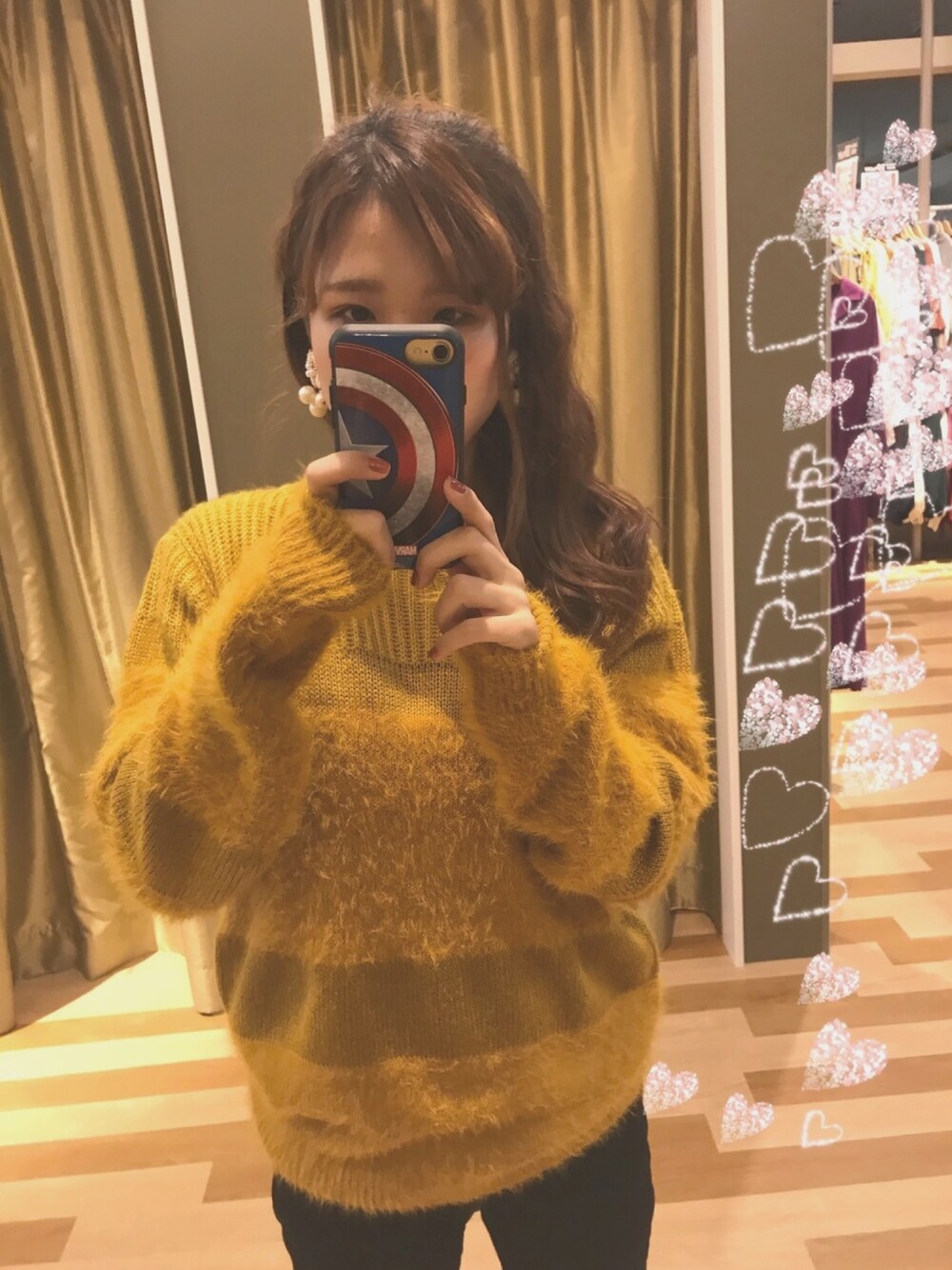 「シンプルコーデ、秋冬コーデ、おしゃれさんと繋がりたい、Green Parks、greenparks」｜「Green　Parksの・LHELBIE グラデーションニットプルオーバー（ニット/セーター、イエロー系）」を使った、さなさん（レディース・156cm）の秋コーディネートの1枚目の写真