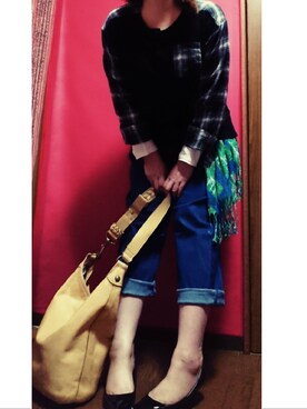 「yohaku（ヨハク）のアイテム」を使った、ayoumu(まる)さん（レディース・170cm）の春コーディネート