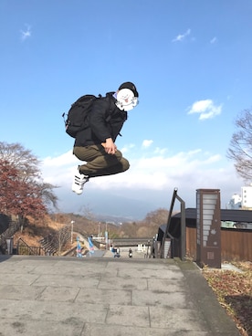 「BEN DAVIS（ベンデイビス）のアイテム（バックパック/リュック）」を使った、てーさいさん（メンズ・175cm）の冬コーディネート