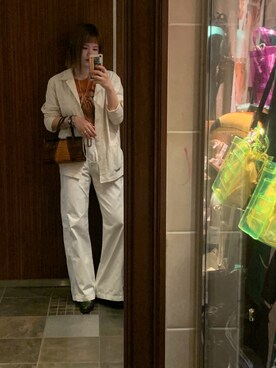 「古着女子」｜「アイテム（ブルゾン）」を使った、ブンさん（レディース・166cm）の春コーディネート