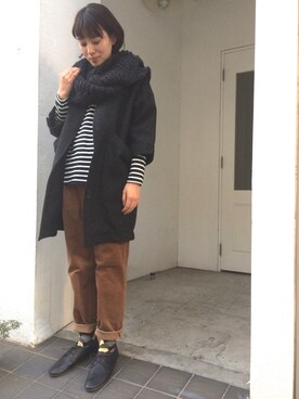 「doux bleu （ドゥーブルー）のアイテム（ジャケット/アウター）」を使った、douxbleu吉祥寺店さん（レディース・158cm）の冬コーディネート