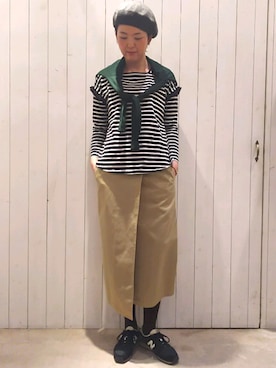 「アイテム（Tシャツ/カットソー、ブラック系）」を使った、douxbleu吉祥寺店さん（レディース・170cm）の冬コーディネート