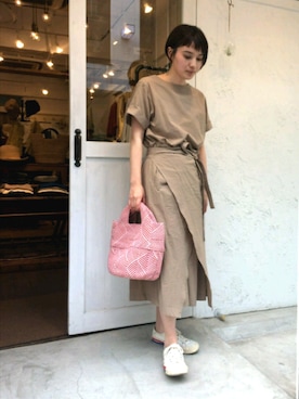 「ラップスカート」｜douxbleu吉祥寺店さん（レディース・158cm）の春コーディネート