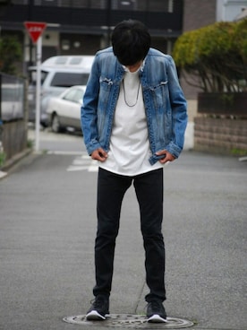 「アイテム（ブルゾン）」を使った、Katsuhiro。さん（メンズ・172cm・10代）の春コーディネート