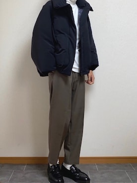 「UNIQLO（ユニクロ）のタートルネックT（長袖）（Tシャツ/カットソー）」を使った、[Pele]さん（メンズ・173cm）の冬コーディネート