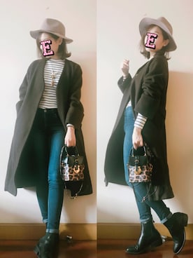 「Mila Owen（ミラオーウェン）のアイテム（ノーカラージャケット）」を使った、E F F I Eさん（レディース・163cm）の秋コーディネート