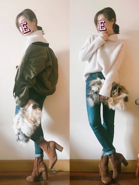 E F F I Eさん（レディース・163cm）の冬コーディネート