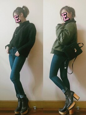 E F F I Eさん（レディース・163cm）の冬コーディネート