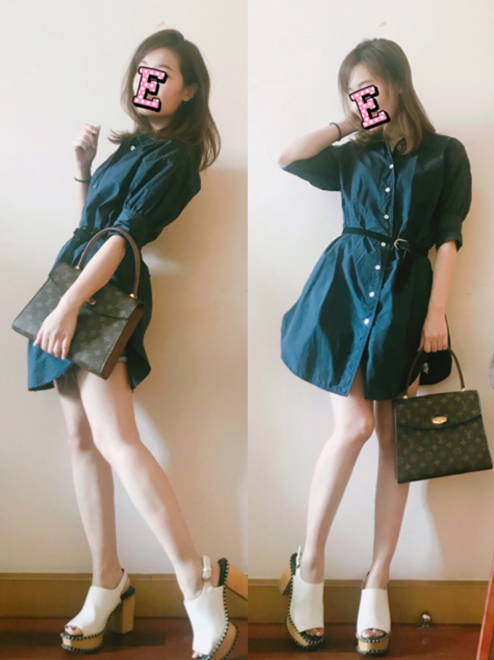 Acne Studiosのシャツワンピースを使った人気ファッション