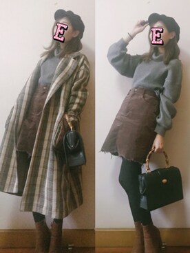 E F F I Eさん（レディース・163cm）の冬コーディネート