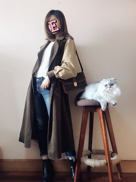 「Abercrombie&Fitch（アバークロンビーアンドフィッチ）のアイテム（ニット/セーター）」を使った、E F F I Eさん（レディース・163cm）の春コーディネート