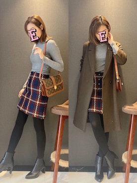 「URBAN RESEARCH ROSSO WOMEN（アーバンリサーチ　ロッソ）のアイテム（チェスターコート）」を使った、E F F I Eさん（レディース・163cm）の冬コーディネート