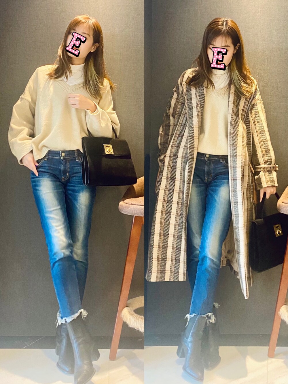 AMERI アメリ ✨ポケットレザーコート チェック Ameri（アメリ）の「POCKET LEATHER COAT（チェスターコート