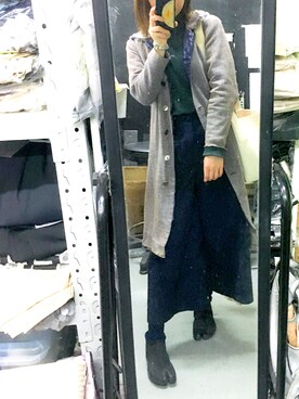 「仕事着」｜「アイテム（ピーコート）」を使った、kylさん（レディース・160cm）の冬コーディネート