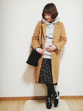 「archives（アルシーヴ）のアイテム（チェスターコート）」を使った、omi*さん（レディース・161cm）の冬コーディネート