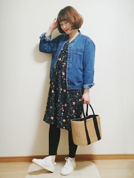「スプリングSENSEOFPLACE」｜「アイテム（デニムジャケット）」を使った、omi*さん（レディース・161cm）の春コーディネート