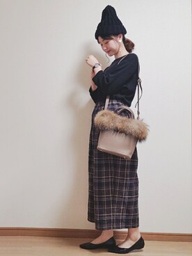 「Daniel Wellington（ダニエルウェリントン）の販売終了クラシックペティット アッシュフィールド32mm（アナログ腕時計）」を使った、omi*さん（レディース・161cm）の秋コーディネート