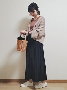 「Daniel Wellington（ダニエルウェリントン）の販売終了クラシックペティット アッシュフィールド32mm（アナログ腕時計）」を使った、omi*さん（レディース・161cm）の秋コーディネート