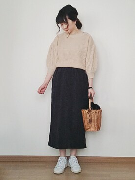 「Daniel Wellington（ダニエルウェリントン）の販売終了クラシックペティット アッシュフィールド32mm（アナログ腕時計）」を使った、omi*さん（レディース・161cm）の秋コーディネート