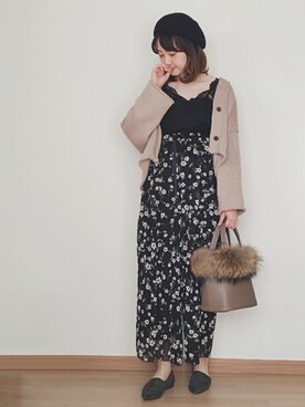 「Daniel Wellington（ダニエルウェリントン）の販売終了クラシックペティット アッシュフィールド32mm（アナログ腕時計）」を使った、omi*さん（レディース・161cm）の秋コーディネート