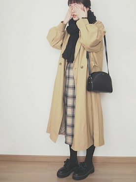 「Daniel Wellington（ダニエルウェリントン）の販売終了クラシックペティット アッシュフィールド32mm（アナログ腕時計）」を使った、omi*さん（レディース・161cm）の冬コーディネート