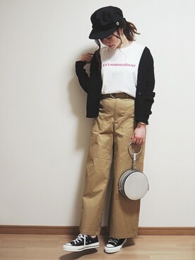 「archives（アルシーヴ）のアイテム（キャスケット）」を使った、omi*さん（レディース・161cm）の春コーディネート