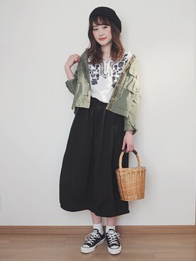 「カコバッグ」｜「アイテム（ジャケット/アウター）」を使った、omi*さん（レディース・161cm）の春コーディネート