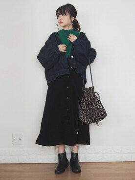 「qualite（カリテ）のウールセーブルニットプルオーバー（ニット/セーター）」を使った、omi*さん（レディース・161cm）の秋コーディネート