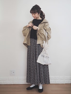 「MERCURYDUO（マーキュリーデュオ）のアイテム（トートバッグ）」を使った、omi*さん（レディース・161cm）の春コーディネート