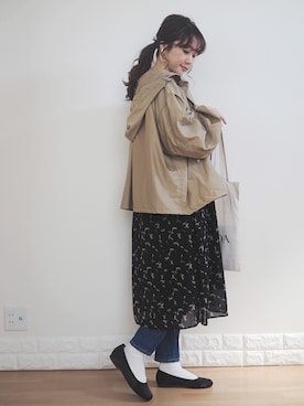 「MERCURYDUO（マーキュリーデュオ）のアイテム（トートバッグ）」を使った、omi*さん（レディース・161cm）の春コーディネート