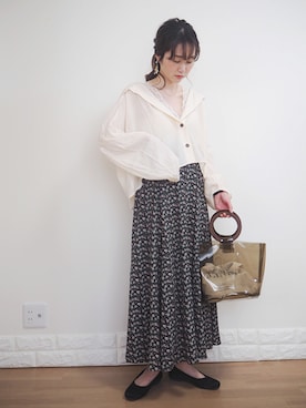 「MERCURYDUO（マーキュリーデュオ）のアイテム（トートバッグ）」を使った、omi*さん（レディース・161cm）の春コーディネート