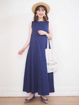 「MERCURYDUO（マーキュリーデュオ）のアイテム（トートバッグ）」を使った、omi*さん（レディース・161cm）の夏コーディネート