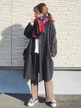 「ADAM ET ROPE'（アダムエロペ）のアイテム（ノーカラージャケット）」を使った、omi*さん（レディース・161cm）の秋コーディネート