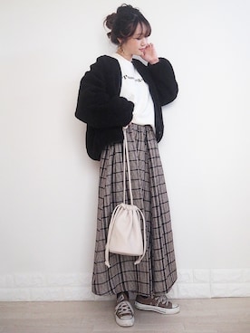 「CLEA（クレア）のアイテム（スウェット）」を使った、omi*さん（レディース・161cm）の秋コーディネート